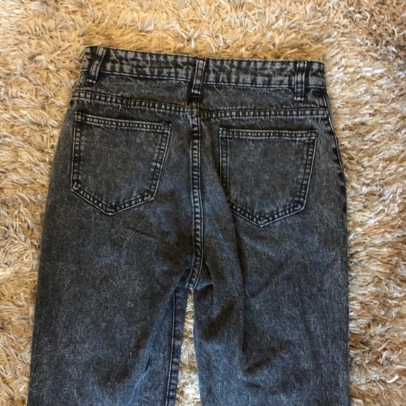 Dark Wash High Rise Ripped Tapered Jeans - Picture 6 of 8